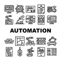 Automation Engineer Collection Icons Set Vector Illustrations