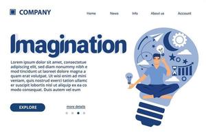 Imagination illustration Suitable for web landing page, ui, mobile app, banner template. Vector Illustration