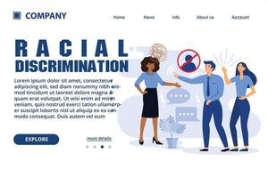 ilustración de discriminación racial adecuada para página de destino web, ui, aplicación móvil, plantilla de banner. ilustración vectorial vector