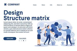 Design structure matrix illustration Suitable for web landing page, ui, mobile app, banner template. Vector Illustration