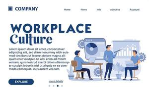 Workplace culture illustration Suitable for web landing page, ui, mobile app, banner template. Vector Illustration