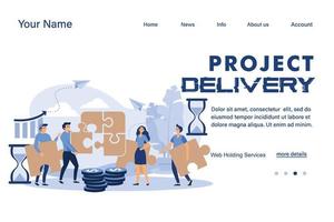 Project delivery illustration Suitable for web landing page, ui, mobile app, banner template. Vector Illustration