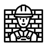 worker builder line icon vector illustration