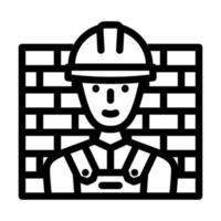 trabajador constructor línea icono vector ilustración