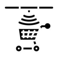 control of movement of carts glyph icon vector illustration