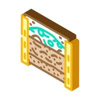 layers of material in composter isometric icon vector illustration