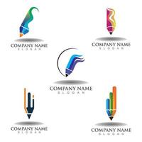 Pencil logo creative design inspiration or Education template vector