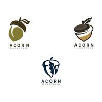 Oak tree Acorn. Inspiration simple logo illustration, vector icon template.