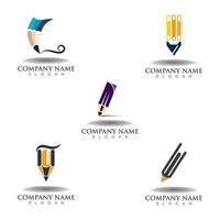 Pencil logo creative design inspiration or Education template vector