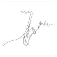 Beautiful Image Saxophone vector One Line Stroke