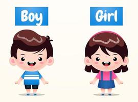 Opposite Words For Boy And Girl vector