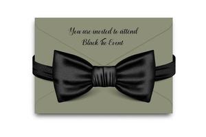 An invitation envelope for a man's day party. Vector black bow tie. . Design for a real man Father's Day Template