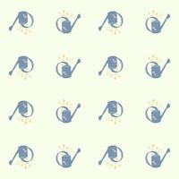 Watering can pattern. garden pattern for textiles, country decor. vector