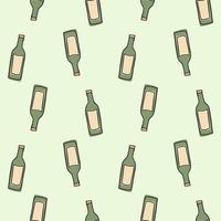Bottles pattern. Pattern for kitchen textiles, for cafes, menus. wine bottles vector