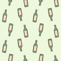 Bottles pattern. Pattern for kitchen textiles, for cafes, menus. wine bottles vector