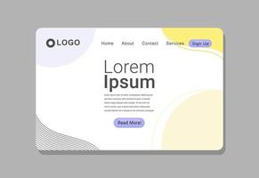 Abstract Minimalist Landing Page Design vector