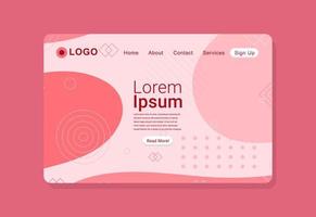 Abstract Clean Pink Landing Page Design vector