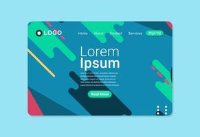 Modern Geometric Background Landing Page Design Template vector