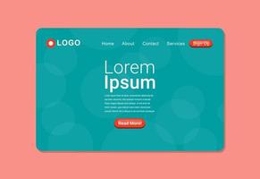 Bubble Background Landing Page Design Template vector