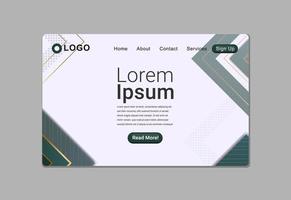 Abstract Shapes with Golden Lines Landing Page Design Template vector