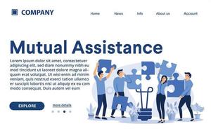 Mutual assistance illustration Suitable for web landing page, ui, mobile app, banner template. Vector Illustration