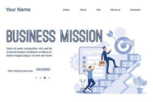 página de inicio de ilustración de misión empresarial vector