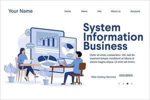 Business information system abstract concept vector illustration. IT infrastructure, business enterprise, transaction processing and automation, eCommerce development, data abstract metaphor.