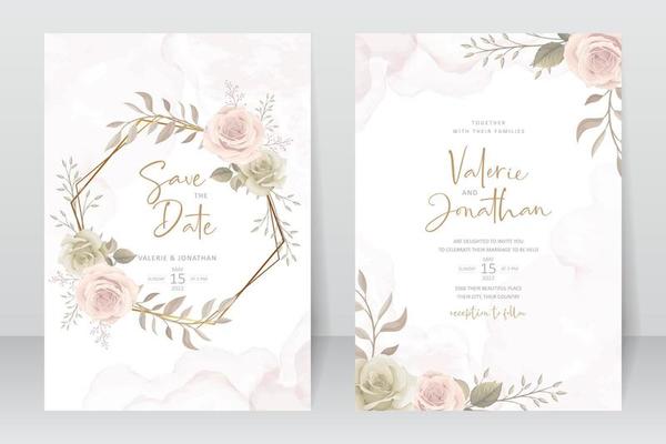 Beautiful roses invitation card template