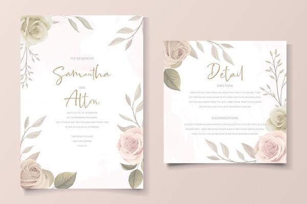 Beautiful roses invitation card template