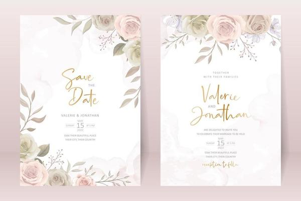 Beautiful roses invitation card template