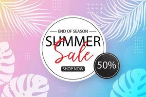 Summer sale tropical banner template design vector