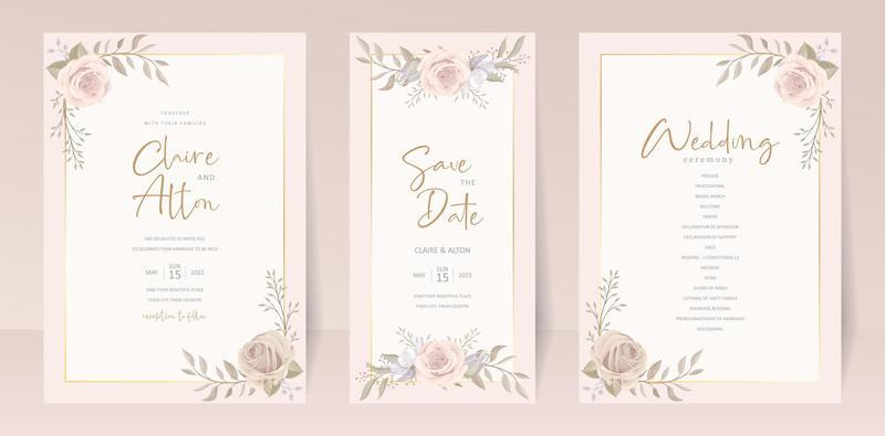 Beautiful roses invitation card template