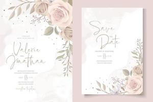 Beautiful roses invitation card template vector