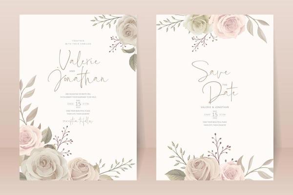 Beautiful roses invitation card template