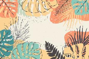 Beautiful hand drawn tropical summer background vector