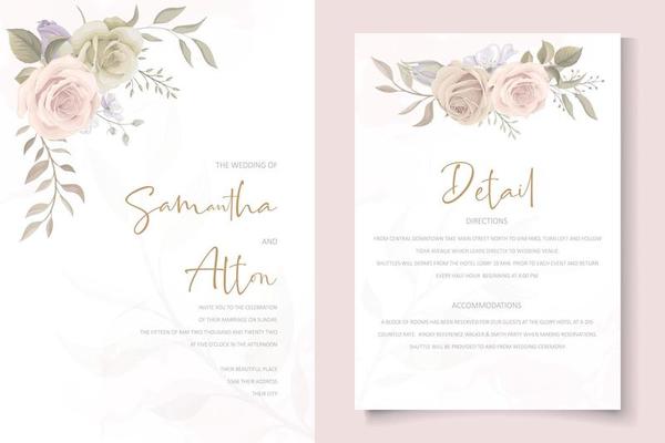 Beautiful roses invitation card template