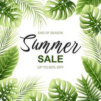 Summer sale tropical banner template design vector