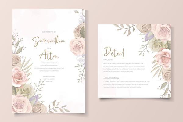 Beautiful roses invitation card template