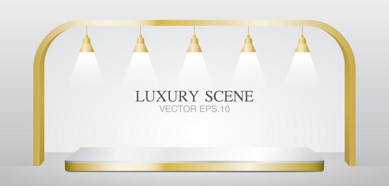 luxury platform with arch and lamps 3D illustration vector for putting your object.