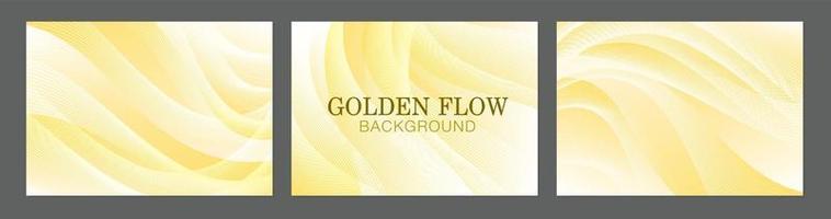 beautiful golden flow background vector set.