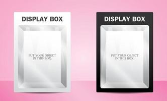 Black and white display box 3D illustration vector for putting your object as a window display.