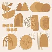 Set of aesthetic elements in the style of Boho. Boho style shape. vector