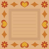 Card for notes in retro style. Sheet for writing in retro style. vector