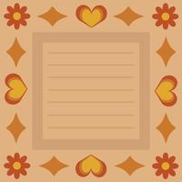 Card for notes in retro style. Sheet for writing in retro style. vector