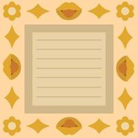 Card for notes in retro style. Sheet for writing in retro style. vector