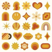 Set of retro 70s elements. Isolated retro elements. vector