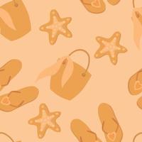 Pattern of beach pink elements. Summer vacation pattern. vector