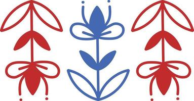 Scandinavian flower element vector