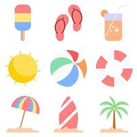 conjunto de iconos de verano vector