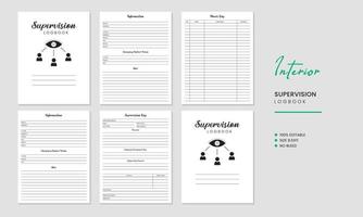 Supervision Logbook Interior Template Design vector